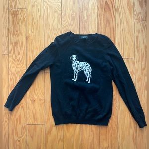 Cashmere Charter Club Dalmatian dog sweater, black, size medium